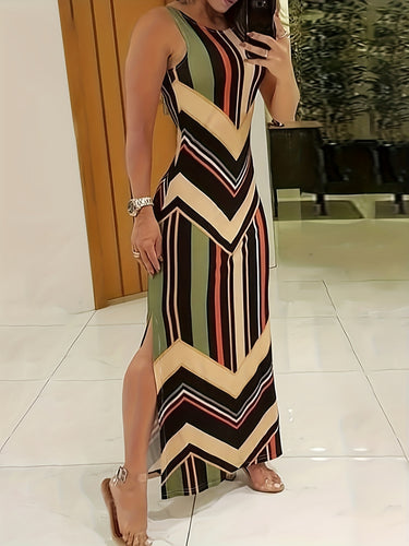 Elegantes Damen Maxikleid mit Seitenschlitz