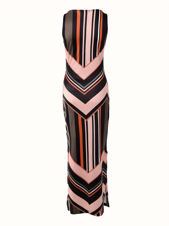 Elegantes Damen Maxikleid mit Seitenschlitz