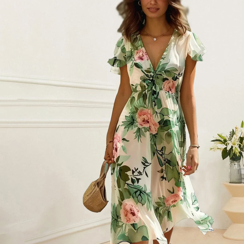 Florales Langes Damen Maxikleid
