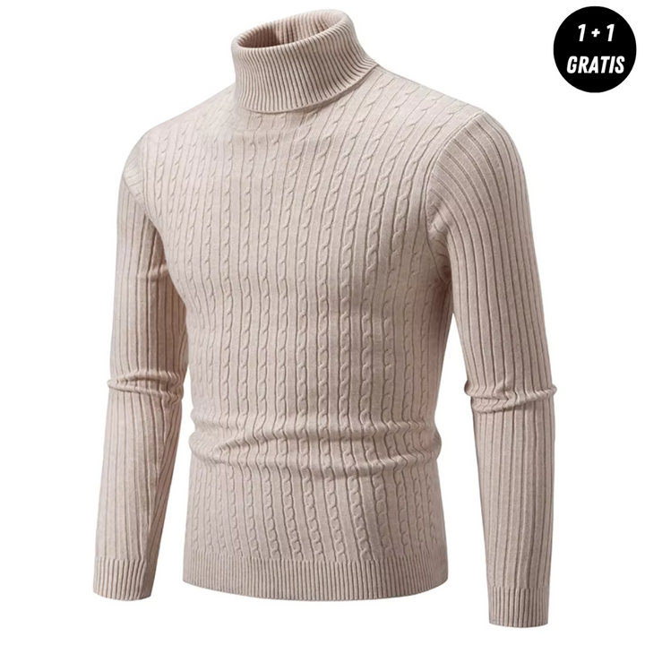 ENZO Warmer Damen Strickpullover mit Rollkragen