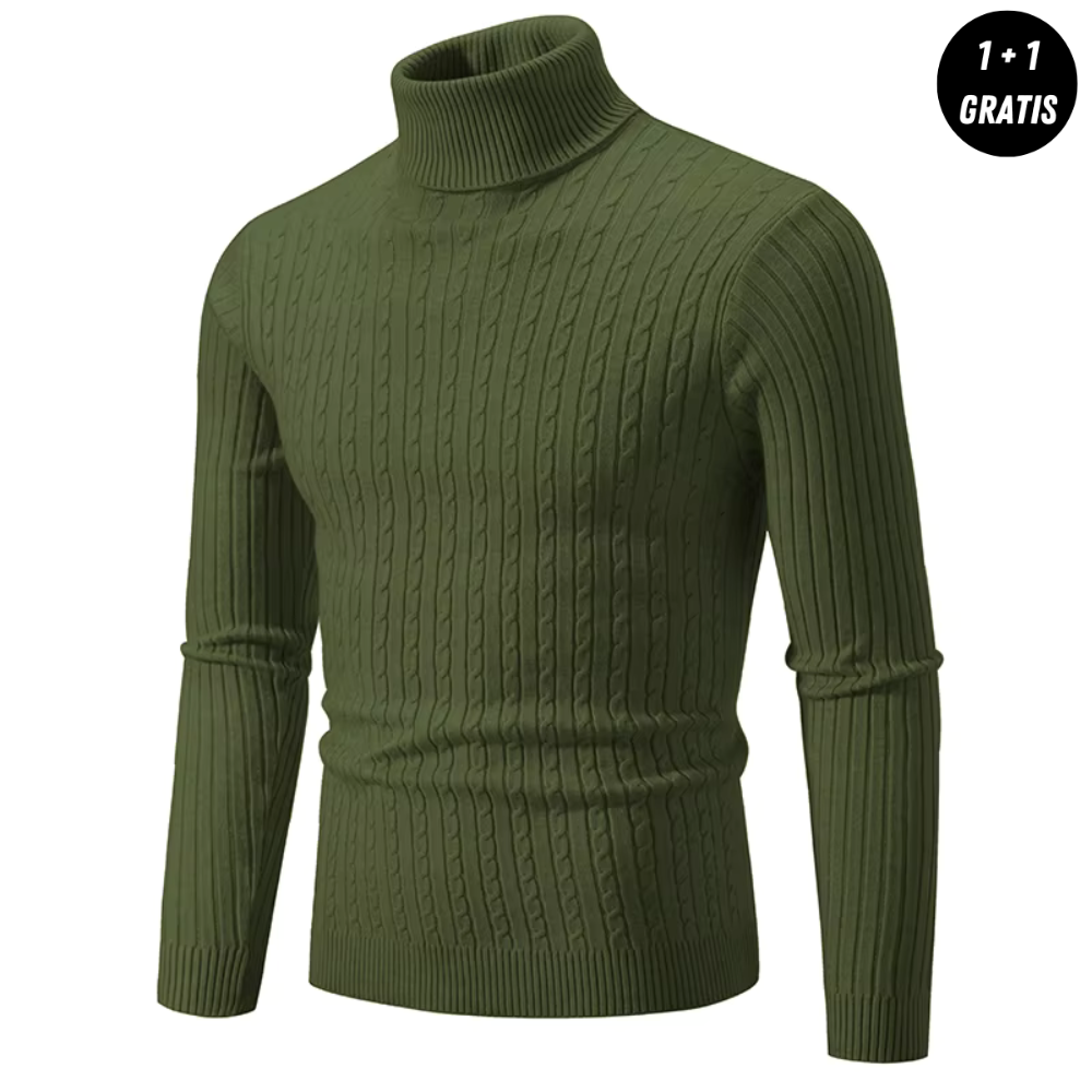 ENZO Warmer Damen Strickpullover mit Rollkragen