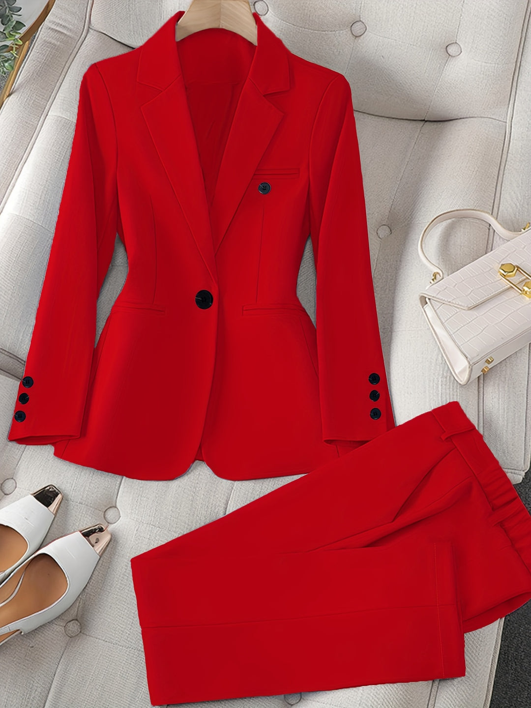 Elegantes Damen Blazer-Hosen-Set