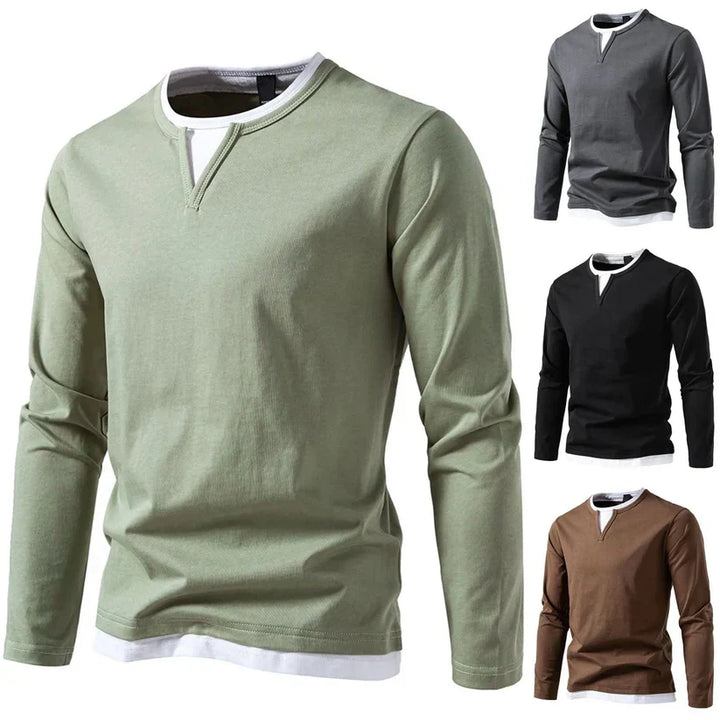Lässiges Langarm Damen Shirt mit V-Ausschnitt
