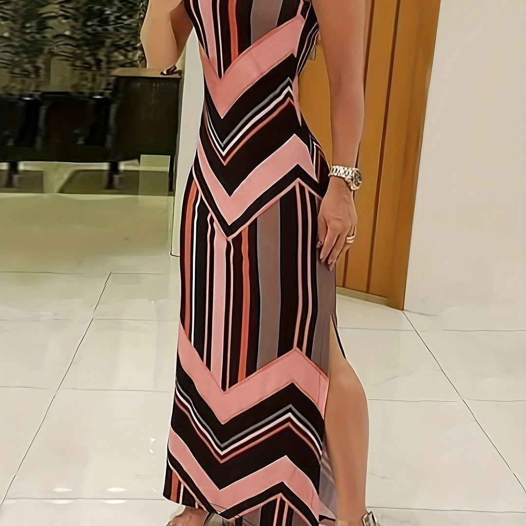 Elegantes Damen Maxikleid mit Seitenschlitz