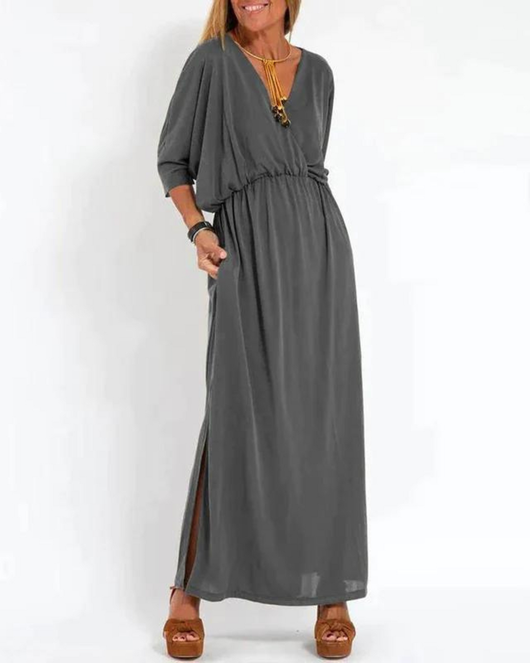 Zeitloses Vintage Damen Maxikleid