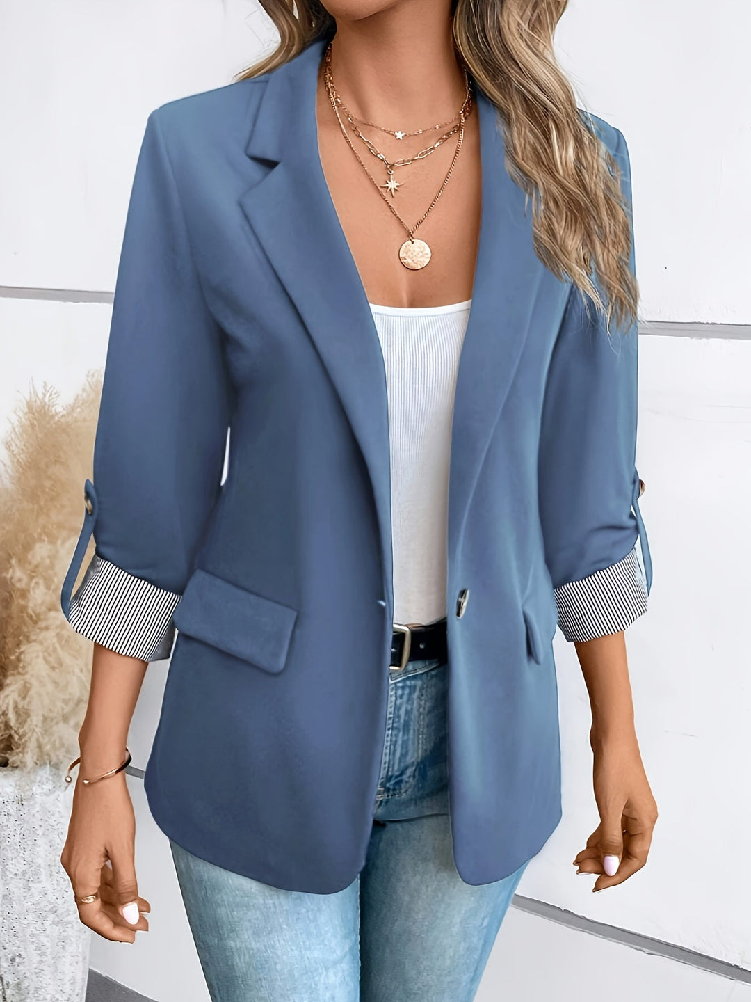 Mia Eleganter Damen Blazer mit langen Ärmeln