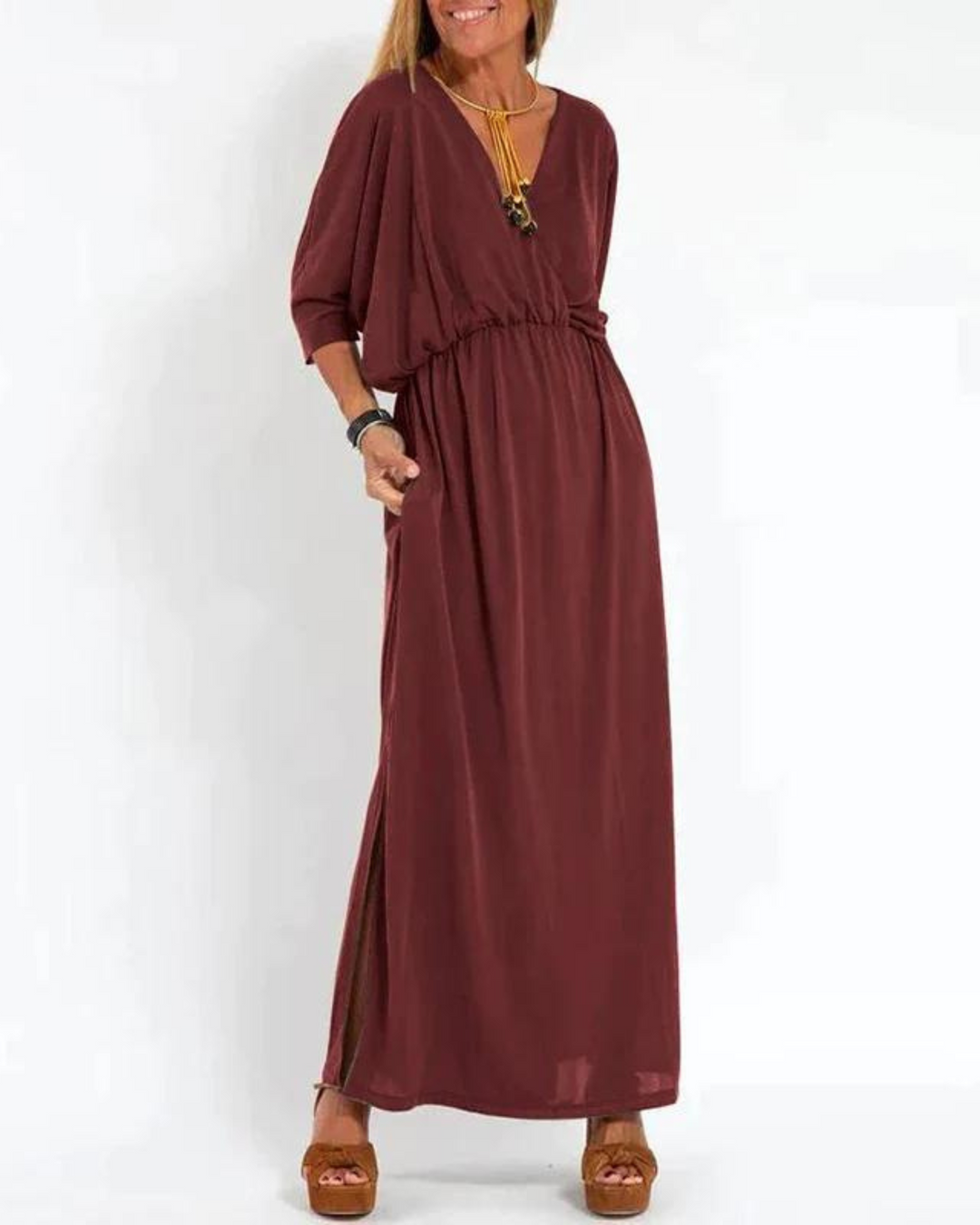 Zeitloses Vintage Damen Maxikleid