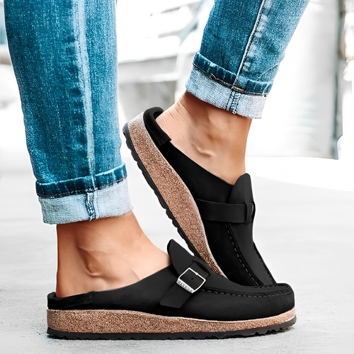 Modische Vintage Damen Ledersandalen