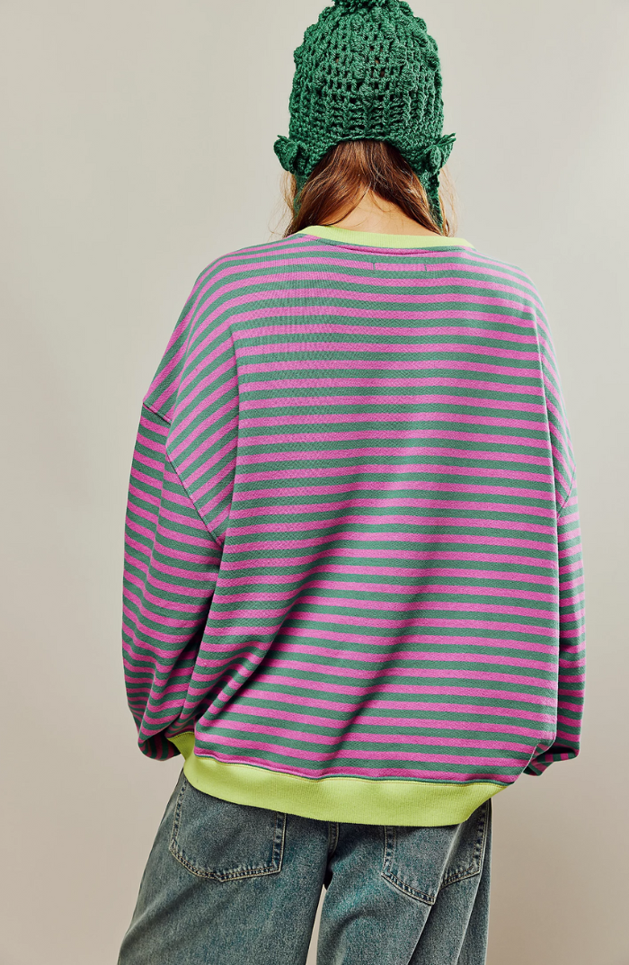 Gestreiftes Bequemes Damen Sweatshirt