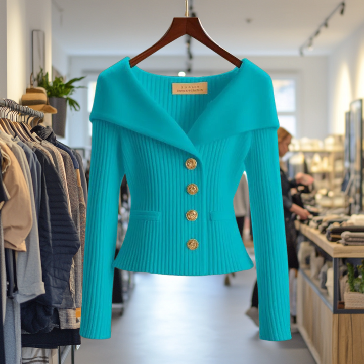 Juliana Eleganter Damen Strickjacke mit Knöpfen