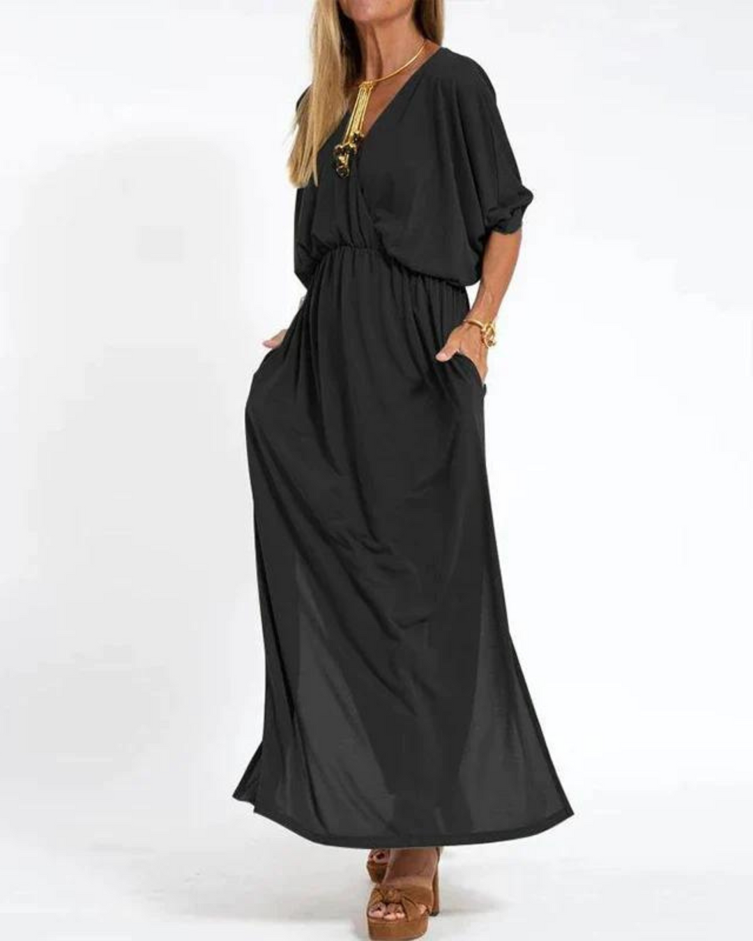 Zeitloses Vintage Damen Maxikleid
