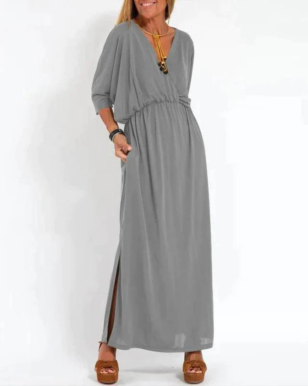 Zeitloses Vintage Damen Maxikleid