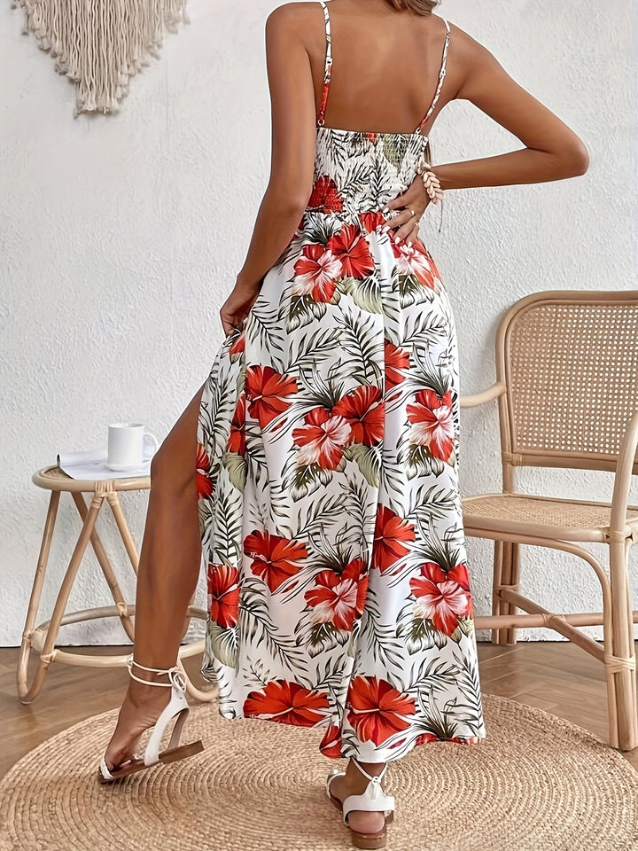 Elegantes Damen Blumenkleid mit Spaghettiträgern