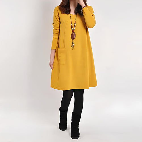 Elegantes Langarm Damen Kleid
