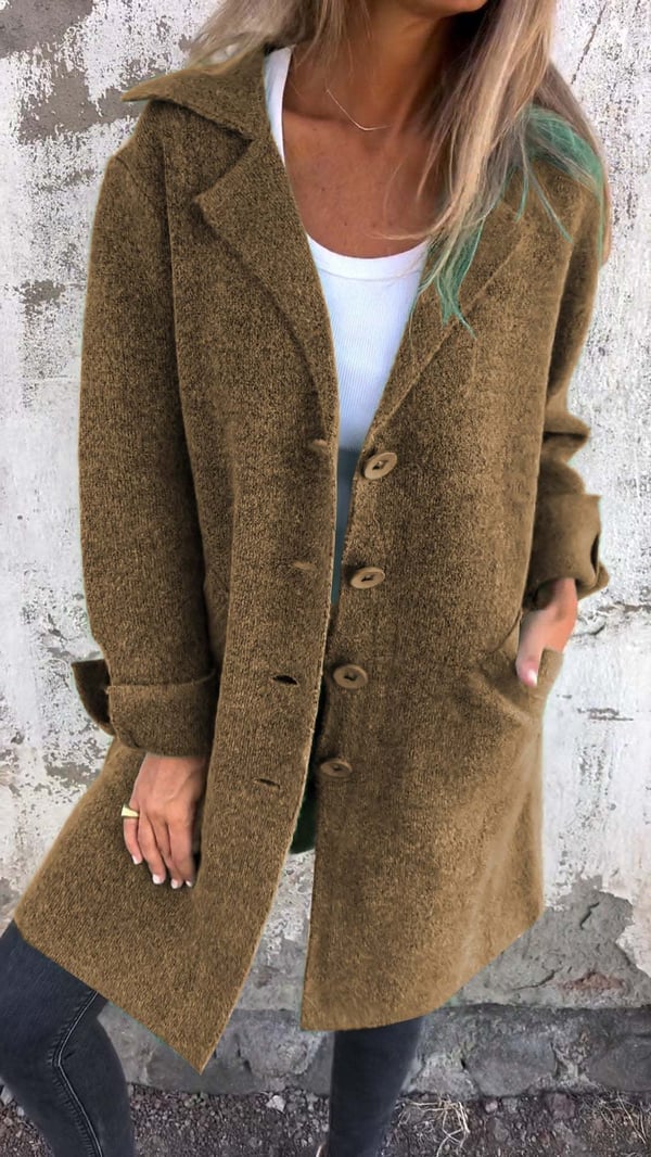 Baylea Klassischer Damen Mantel mit Knopfleiste