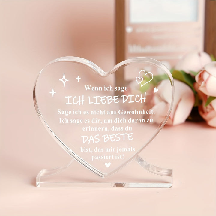 Romantische Damen Herzform-Acryl-Dekoration