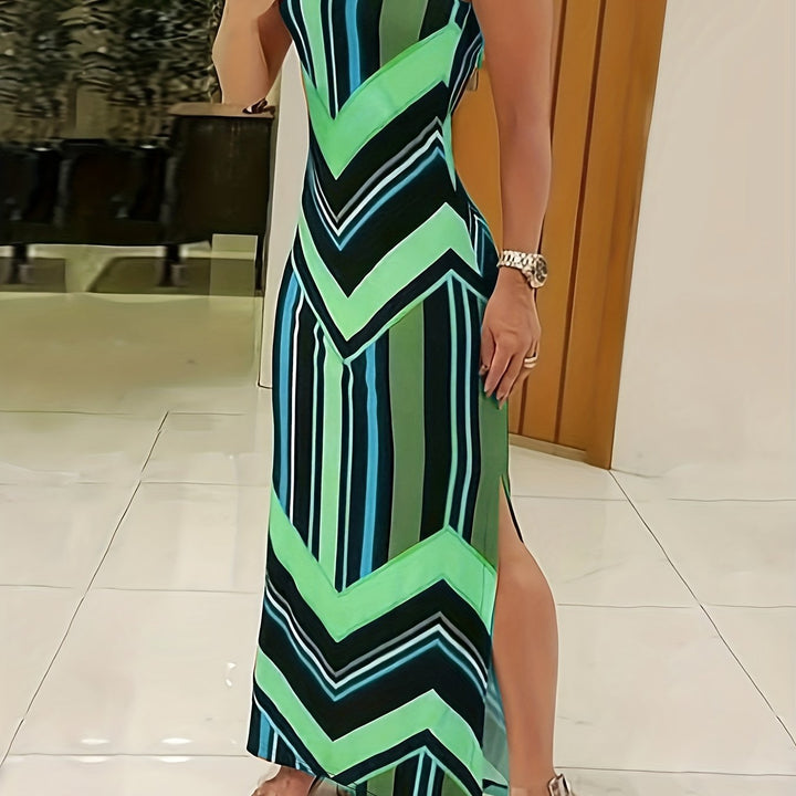 Elegantes Damen Maxikleid mit Seitenschlitz
