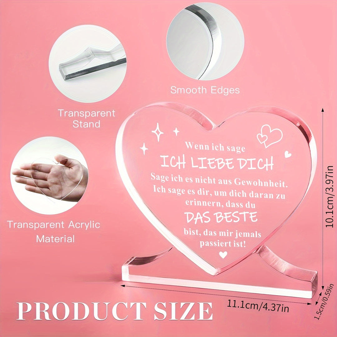 Romantische Damen Herzform-Acryl-Dekoration