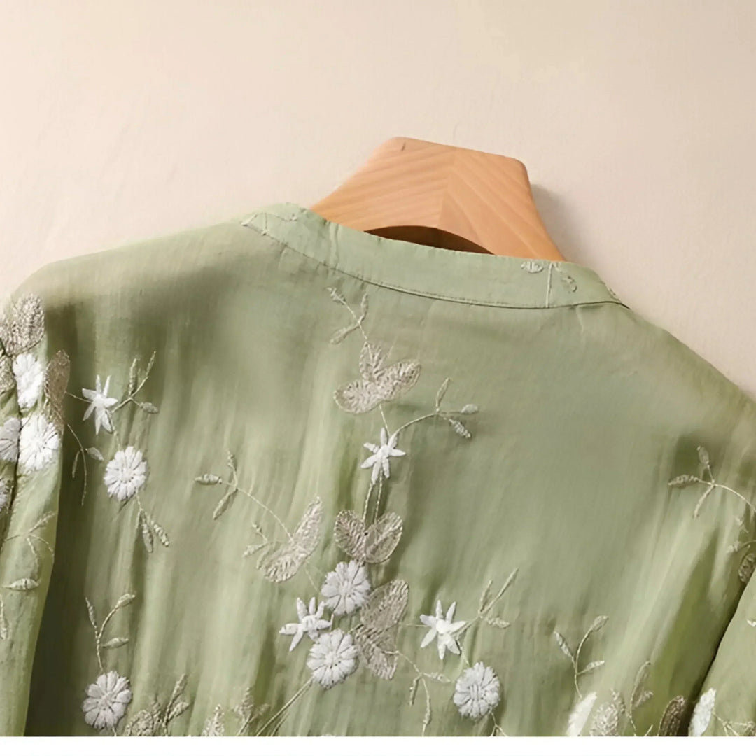 Emily Modische Damen Bluse mit Blumenmuster