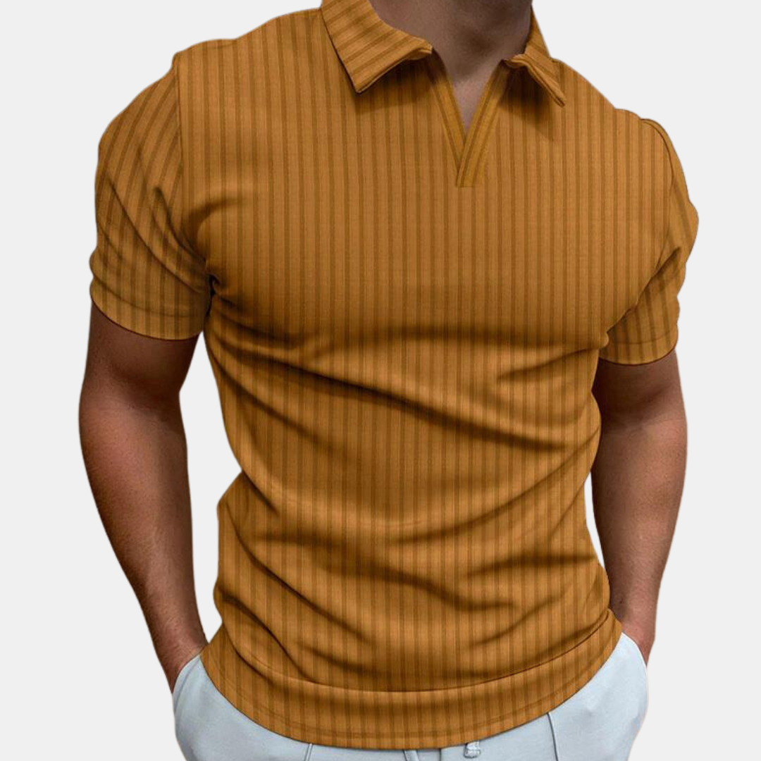 Klassisches Langarm Herren Poloshirt