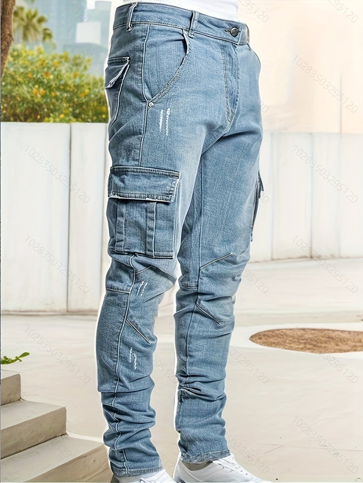 Marian Flexible Herren Slim-Fit Cargo-Jeans
