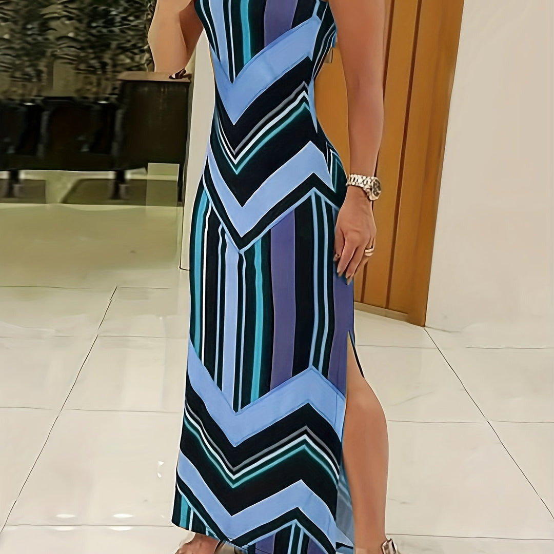 Elegantes Damen Maxikleid mit Seitenschlitz