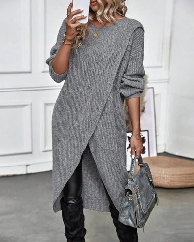Bequemer Oversized Damen Longpullover