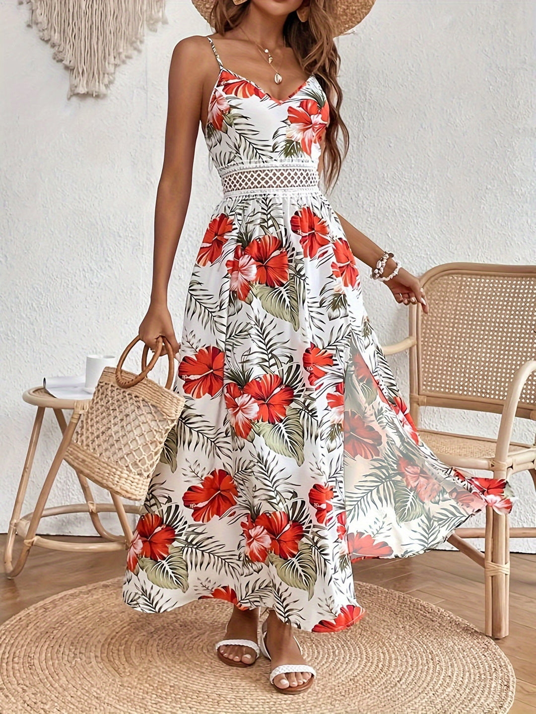 Elegantes Damen Sommerkleid mit Blumenmuster