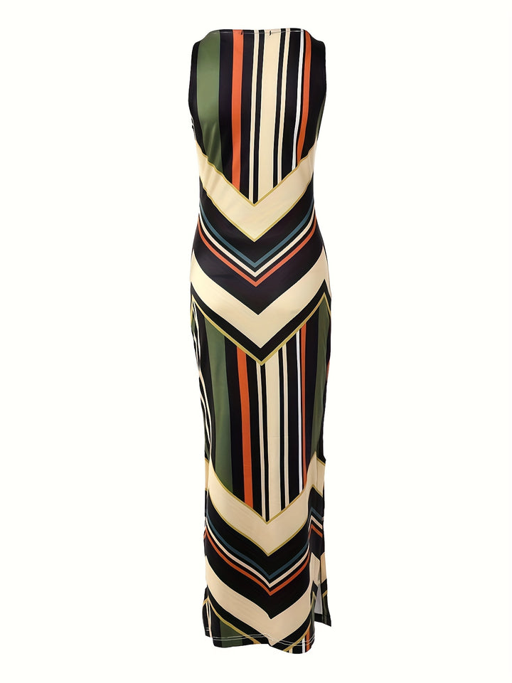 Elegantes Damen Maxikleid mit Seitenschlitz