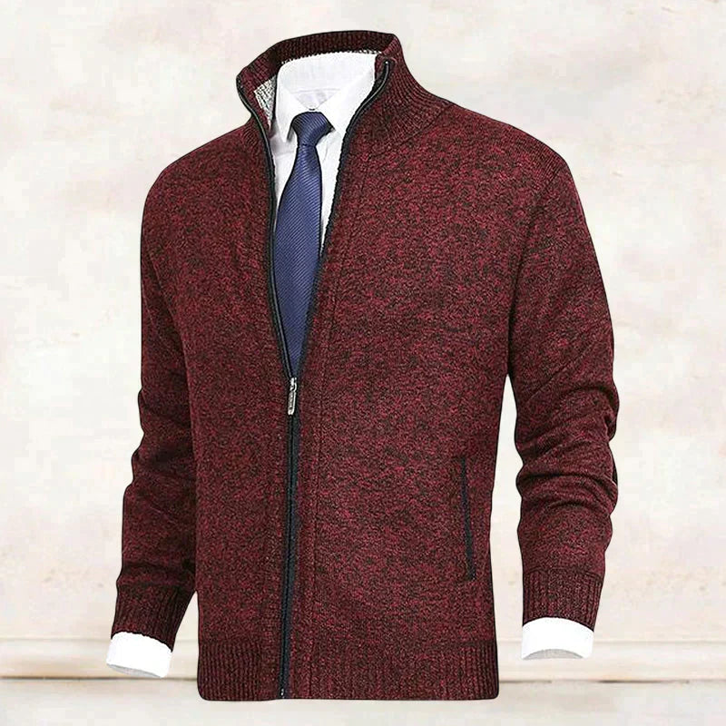 Saber Klassischer Herren Strickjacke mit Stehkragen