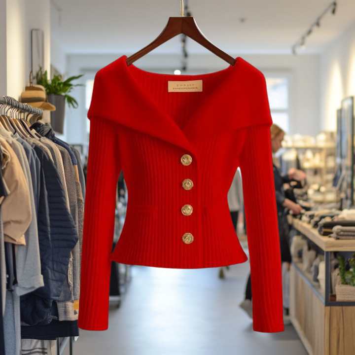 Juliana Eleganter Damen Strickjacke mit Knöpfen