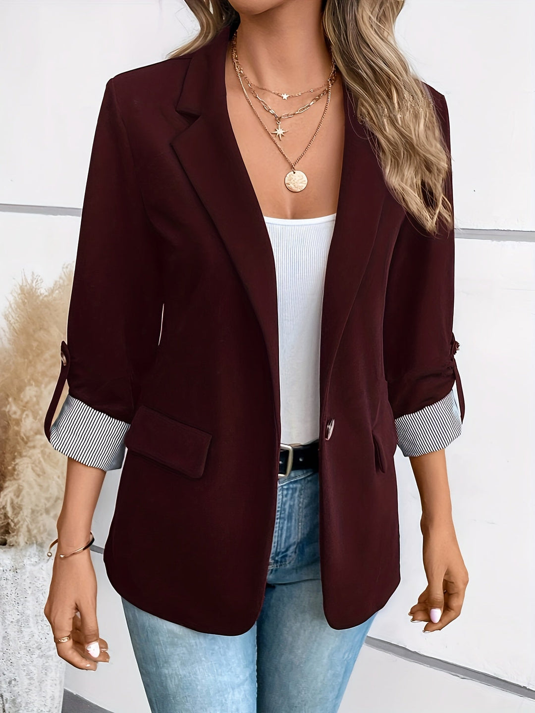 Mia Eleganter Damen Blazer mit langen Ärmeln