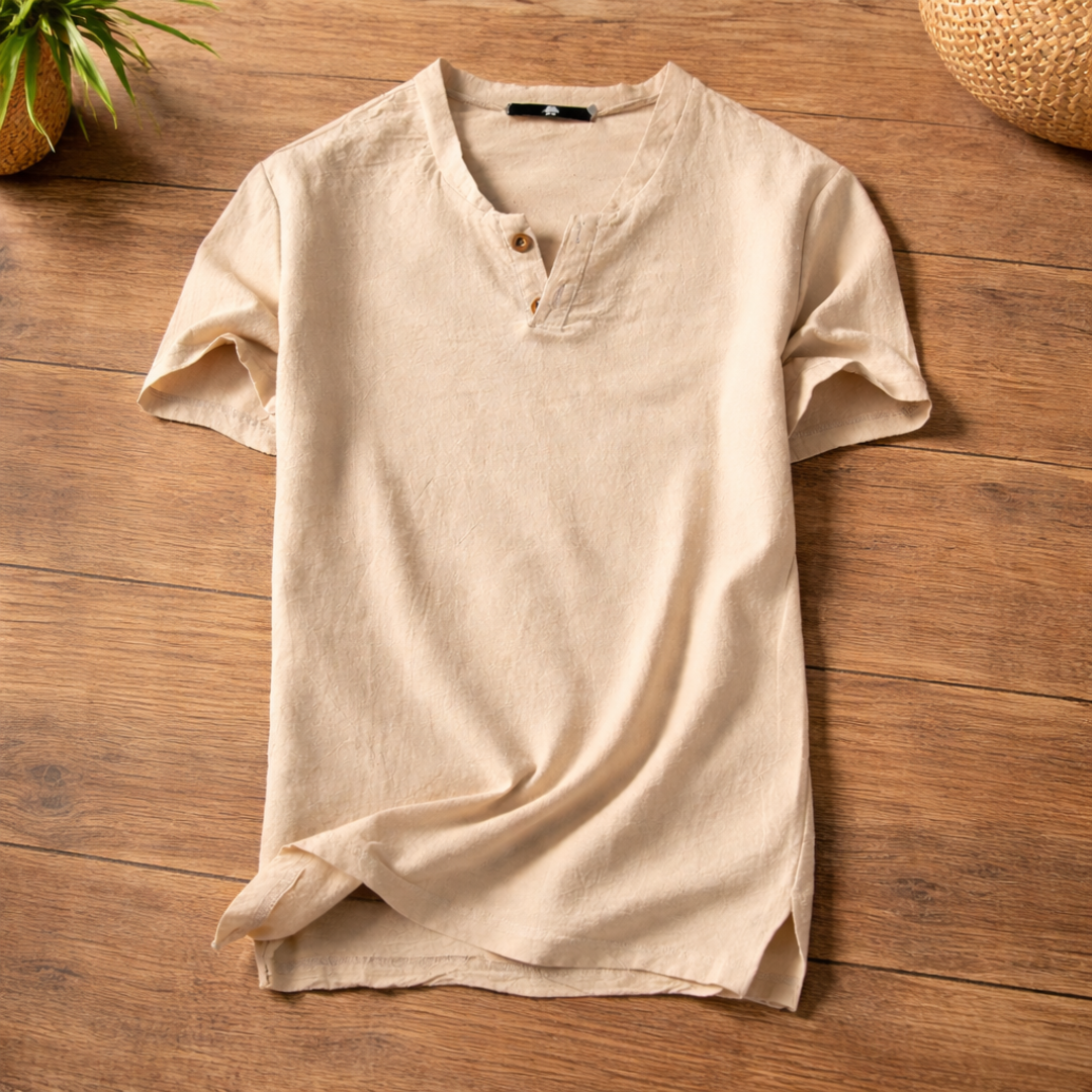 Weiches Atmungsaktives Herren Henley T-Shirt