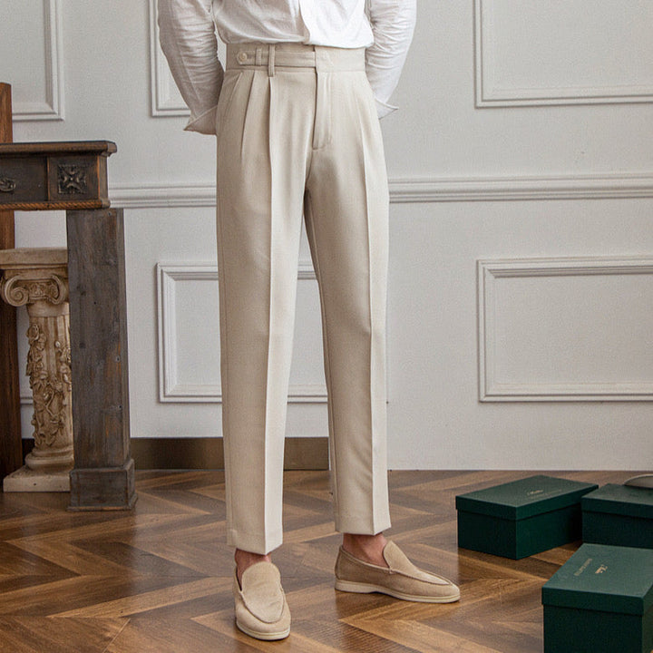 Klassische Elegante Herren Stoffhose mit Schnalle