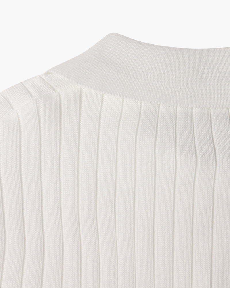 Klassisches Langarm Herren V-Ausschnitt Poloshirt