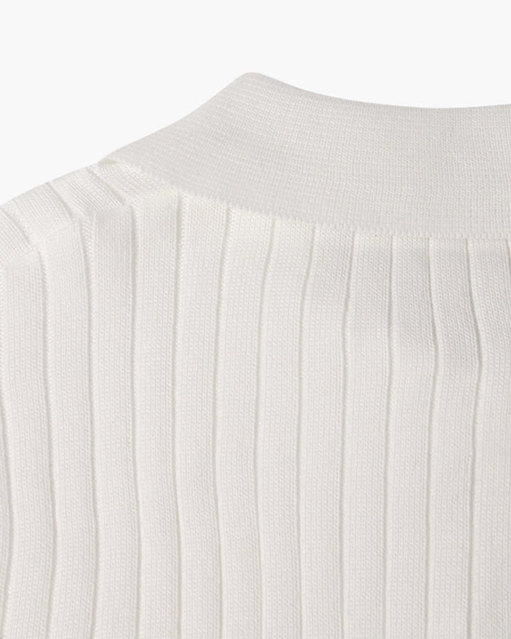 Klassisches Langarm Herren V-Ausschnitt Poloshirt