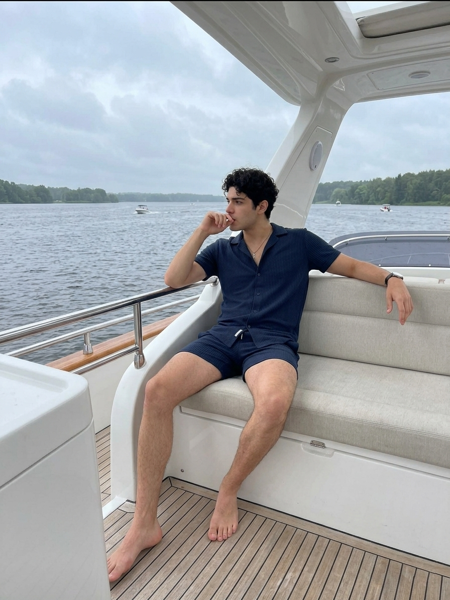 Schickes Herren Sommer-Set mit Hemd und Shorts