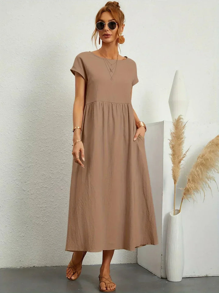 Elegantes Fließendes Damen Midikleid
