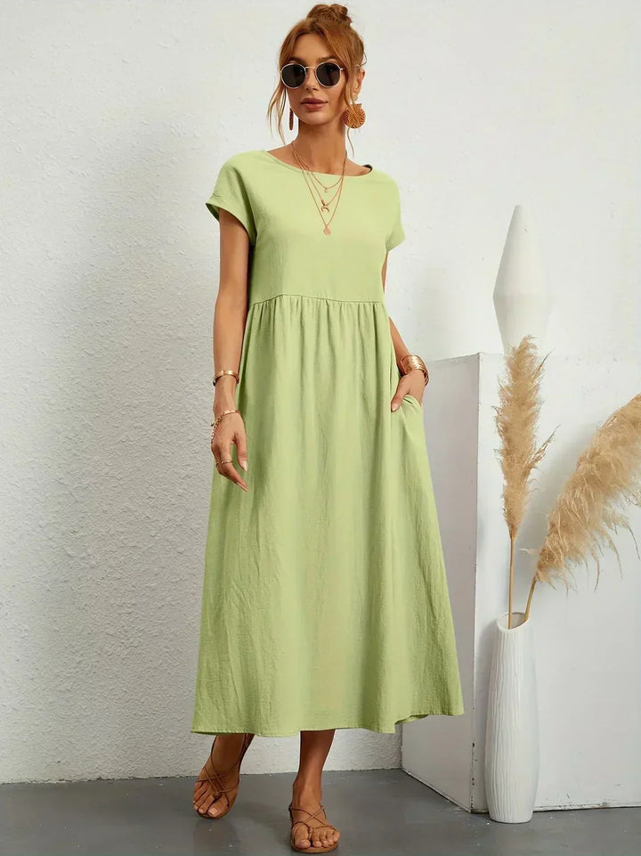 Elegantes Fließendes Damen Midikleid