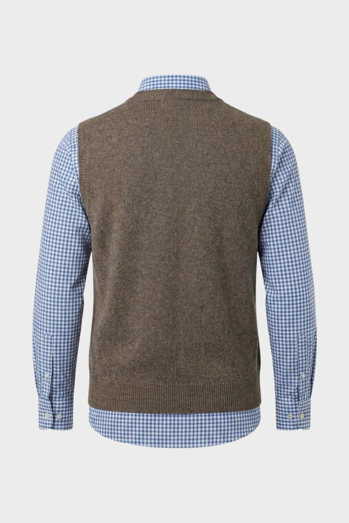 Klassische Herren Strickweste mit V-Ausschnitt