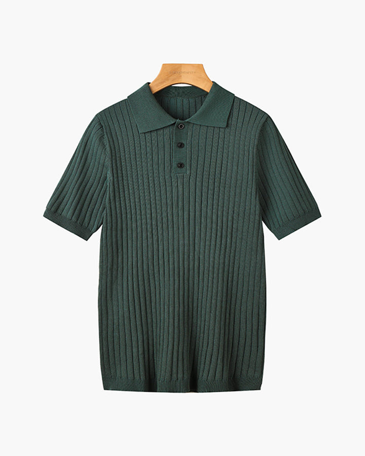 Elegantes Gestricktes Herren Poloshirt aus Baumwolle