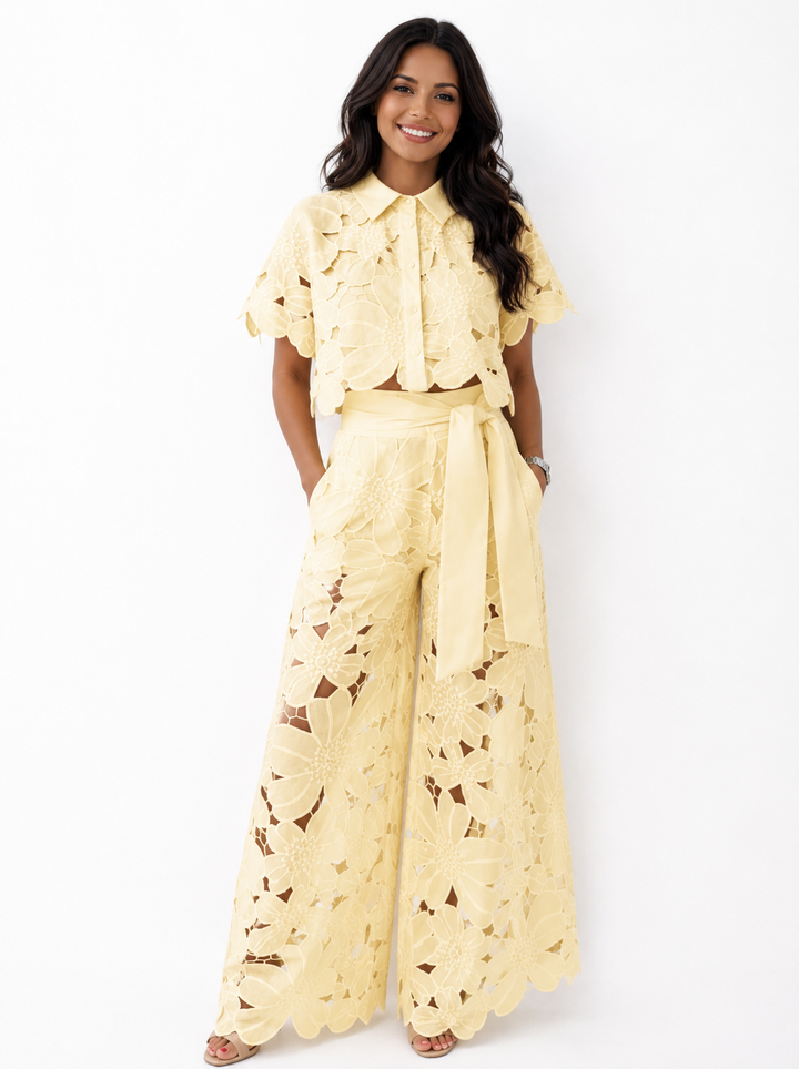Elegantes Zweiteiliges Damen Set mit Spitze