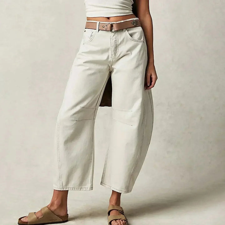 Bequeme Vielseitige Damen Jeans mit Weitem Bein