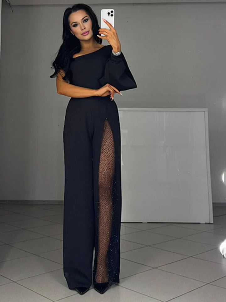 Eleganter One-Shoulder Damen Jumpsuit