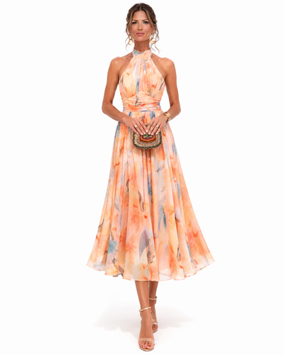 Luna | Elegantes Neckholder Maxikleid Sommer für Hochzeitsgäste 0