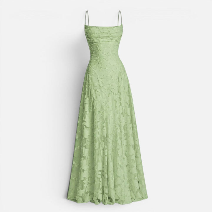 Elegantes Ausgestelltes Damen Maxikleid mit Spaghettiträgern