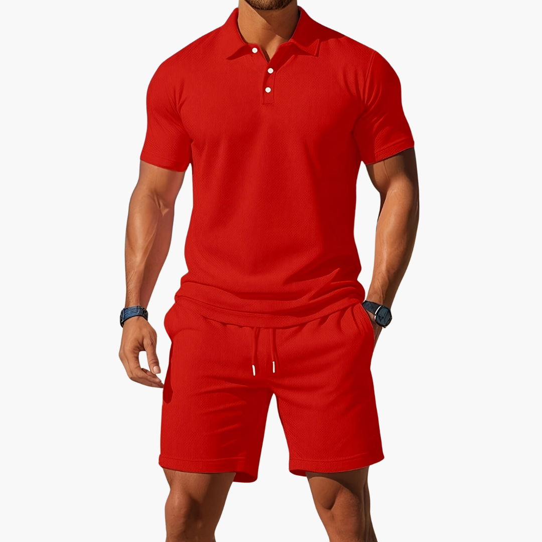 Leichtes Sommerliches Herren Polo- und Shorts-Set