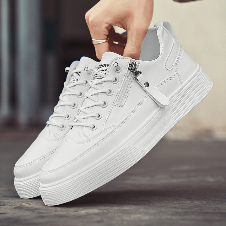 Elegante Herren Leder-Sneakers mit Seitenreißverschluss