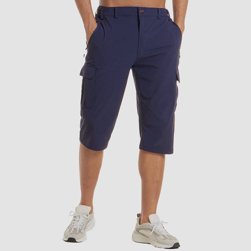 Herren Knielange Cargo Shorts mit Seitentaschen - Dark Blue