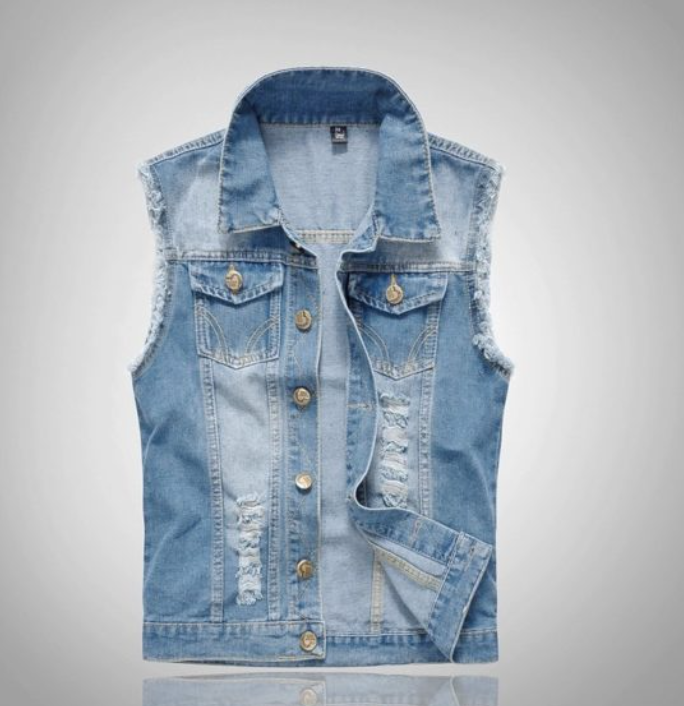Lässige Vintage-Denim Herren Weste